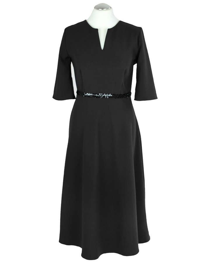 Konfektioniertes Kleid / Viskose, schwarz