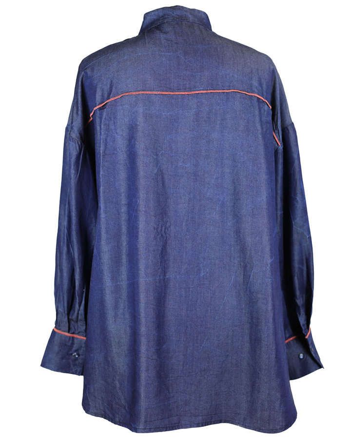 Oversizebluse in Tencel in indigo_03