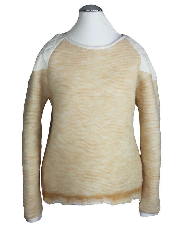 Pullover zum Wenden Seide Mohair Handstrick beige_04