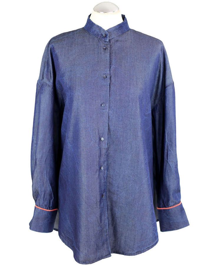 Oversizebluse in Tencel in indigo_04