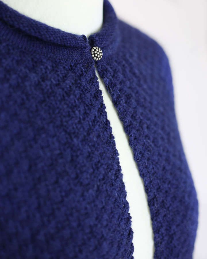 Strickjacke, Alpakamischung, Waffeloptik, blau_01