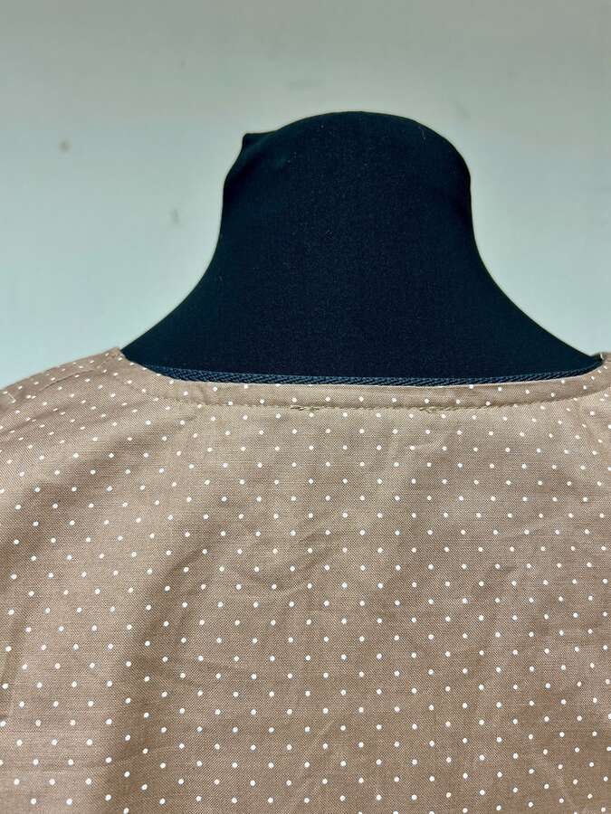 Bluse Beige Baumwolle Polkadot_02