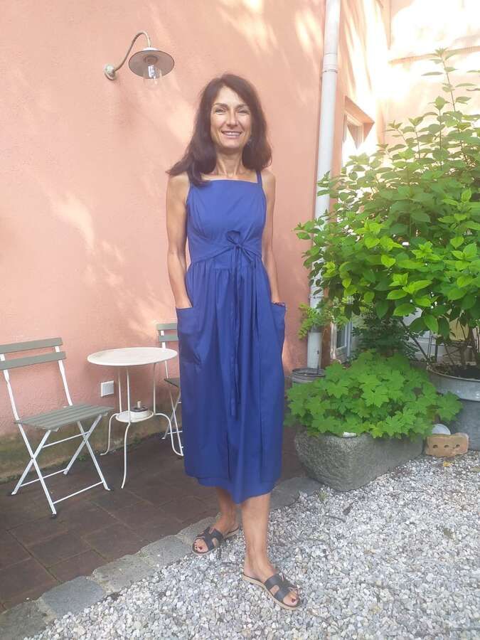 Kleid aus Sommerpoplin zum vorne und hinten binden_03