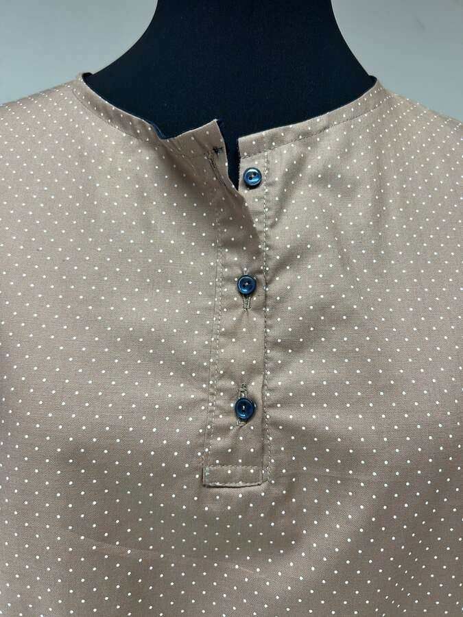 Bluse Beige Baumwolle Polkadot_01